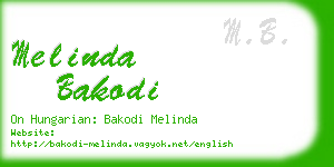 melinda bakodi business card